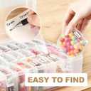 Bead Organizer Box,Jewelry Organizers and Storage, 30-Piece Small Storage Containers Set with Hinged Lids and Labels