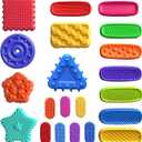 22 Pack Fidget Toys Adult Sensory Stone for Gift | Textured Soft Worry Stone for Autism Men Calming | Fidget Stress Toys for Students Anxiety Relief | Quiet Small prizes Fidget Toys
