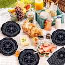 CC HOME Black Bandana Birthday Paper Plates Napkins Paisley Print Disposable Tableware Set Party Supplies Western Cowboy Theme Dinnerware Sets Serves 24 Guests for Party Plates Napkins 88PCS