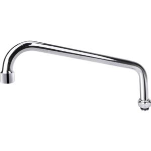 KWODE Swivel Swing Nozzle Spout 12 Inch Replacement Kit for Commercial Kitchen Sink Faucet Stainless Steel Add-on Spout Fits for 2 or 3 Bay Compartment Sinks, Chrome Finish (M25*1.25mm) (12 Inch)