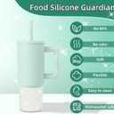 Silicone Boot Compatible with Sinple Midern 24/30/40 oz Tumbler with Handle/Trek Pivot, Protective Anti-Scratch Bottle Bottom Sleeve Cover Compatible with Sinple Midern Tumbler (Bling Retro Mint)