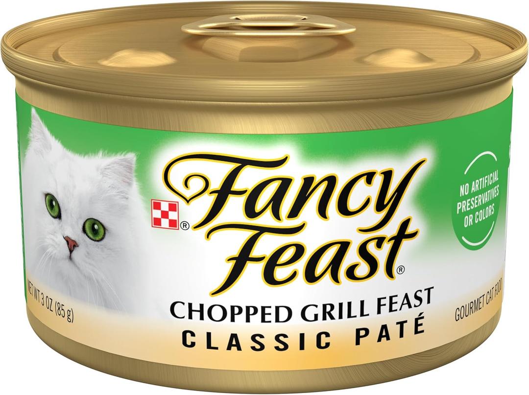 Purina Fancy Feast Chopped Grill Feast Classic Wet Cat Food Pate - (Pack of 24) 3 oz. Cans (EXP 01/01/28)