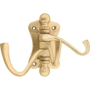 Brass Triple Hook  Polished Lacquer Finish, Bathroom, Kitchen, Vanity, Traditional or Modern Decorative Hook for Home & Office