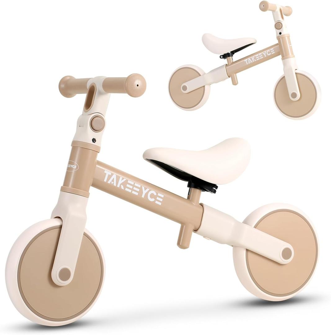 Toddler Balance Bike Toys for 2 Year Old Boys Girls, Baby Balance Bike with Adjustable Seat & Handlebar, No-Pedal Training Bike, Pre-School First Riding on Toys, Best Birthday Gifts for Kids (Brown)