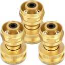Twinkle Star Brass Hose Nozzle 3 Pack, 3/4 Inch Upgraded Heavy Duty Brass Power Nozzles, Adjustable Twist Pressure Sprayer for Garden, Patio