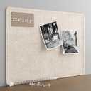 Large Felt Bulletin Board for Wall, 24"x18" Frameless Picture Board, Soft Felt Cork Board for Office, Home Planning & Office Wall Decor, Easy Install Pin Board (Beige)