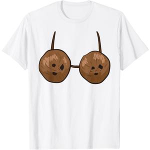 Funny Coconut Summer Coconuts Bra Funny Halloween Costume T-Shirt for Men Women XL
