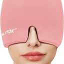 EXQUISLIFE Migraine Headache Relief Cap, Gel Ice Head Wrap, Hot and Cold Therapy, Headache Eyes Mask for Sinus, Puffy Eyes, Tension and Stress Relief (Pink)