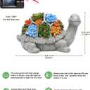 Nacome Solar Garden Outdoor Statues Turtle with Succulent and 7 LED Lights - Lawn Decor Statue for Patio, Balcony, Yard Ornament - Gifts for Mom Grandma Women
