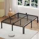 14 Inch Queen Size Metal Platform Bed Frame with Round Corner Legs