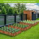 LINSHRY Wood Garden Fence, 8in (H) x 8ft (L) Wood Garden Edging Decorative Landscape Edging Border, Outdoor Fence for Yard Tree Flower Bed Edging Borders(Brown)