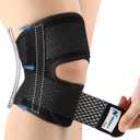 NEENCA Knee Brace for Knee Pain, Compression Knee Support with Air Mesh Fabric, Adjustable Knee Wrap with Side Stabilizers, Ultra-Soft Bandage for Elderly, Meniscus Tear, ACL, Arthritis Relief, Hiking (Large, Right-Black)