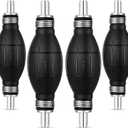 BBTO 4 Pieces Black Primer Bulb Rubber Fuel Pump Transfer Vacuum Fuel Primer Bulb Marine Gas Siphon Hand Pump Outboard Line for Petrol Marine Boat Accessories(1/4'' 6 mm)