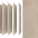 UMIACOUSTICS 6 PCS Sound Proof Panels,47.2 x 23.6 Inches Sound Absorbing Panels,Decorative Acoustic Panels in Art Curve Shaped Light Tan Color