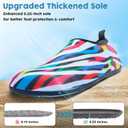 Metog Men Women Water Shoes Quick-Dry Aqua Socks Barefoot Slip-on for Beach Swim Sport Surf Yoga Exercise (7-8 Women/6-7 Men, Color Wave)