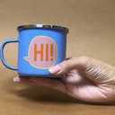 HI!  Funny Bernese Mountain Dog Lover Pet Owner Idea - 12 Oz Blue Stainless Steel Camping Mug