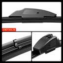 A-Premium Pack of 2 Windshield Wiper Blades with Wear Indicator & Towel - Compatible with Mitsubishi Outlander 2007-2013, Outlander Sport, Eclipse & Lexus RX300-24" and 21", Hook Connector