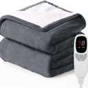 Heated Blanket Throw Electric Blanket 50''x60'' Heating Blanket with 9 Heating Levels 10 Timer Modes Auto-Off Fast Heating Overheat Protection ETL Certified Machine Washable Gift