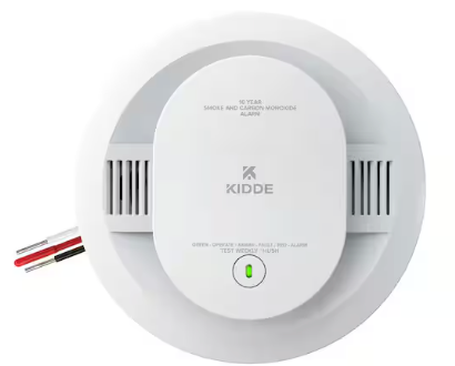 Kidde Hardwired Smoke & Carbon Monoxide Detector, 10-Year Battery Backup, Voice Alerts, Interconnectable LED Warning Light Indicators, 4 Pack