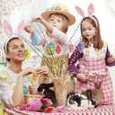 2 x 18PCS Easter Hanging Ornaments Set Colorful Foam Eggs Rabbits Glitter Carrots Decor for Easter Tree Home Party DIY Crafts