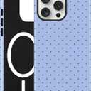 Magnetic Polka Dot Phone Case for iPhone 16e/17e, Compatible with MagSafe, Cute Blue Polka Dots Aesthetic Soft TPU and Hard PC Shockproof Protective Phone Cover for Women Girls-Shiny