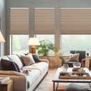 Changshade Cordless Cellular Shades, Blackout Honeycomb Shades for Windows, Pull Down Pleated Blinds, Easy to Install for Indoor Windows and French Doors,33" W x 48" H, Light Brown