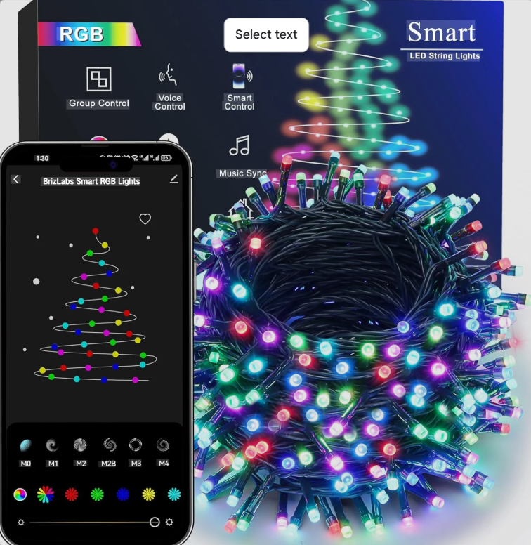 Brizled Pro Smart Christmas Lights, 66ft 200 LED WiFi Christmas Tree Lights, App Controlled RGB Color Changing Xmas Lights String Works with Alexa & Google Home for Holiday Xmas Party Indoor Outdoor
