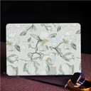 for MacBook Neo 13 Inch Case， Embroidery Floral Leather Textured