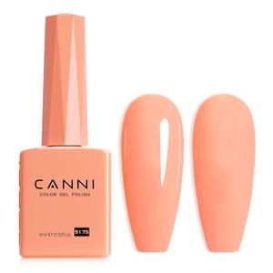 CANNI Pastel Pink Gel Nail Polish, 1 Pcs Peach Pink Gel Polish Color Soak Off U V Nail Manicure Salon DIY at Home