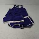 Yonique 3 Piece Athletic Tankini Swimsuits for Women with Shorts Swim Tank Tops with Sports Bra and Boyshorts Bathing Suits Blue White XL