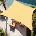 Shade&Beyond Rectangle Sun Shade Sail 8'X10' Permeable Canopy Sand for Patio Garden Yard Deck Pergola