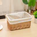 Handmade Storage Baskets Hand Woven Wicker Shelving Baskets Rectangle 1 Pc