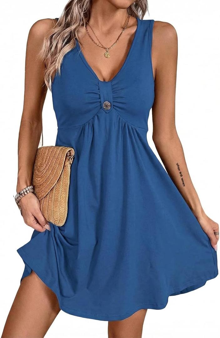 Acelitt Womens Casual Summer Sleeveless Dress, Size M