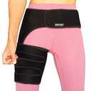 Zenkeyz Copper Compression Hip Brace, Groin Wrap for Pain Relief Thigh Compression Sleeve - Support for Hip Flexor Arthritis for Pulled Muscles-Sciatica Nerve Brace Injury for Men and Women, Right Leg