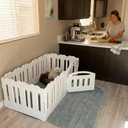Dog Playpen with Divider & Washable Floor Pad, 6-Panel Indoor Puppy Playpen for Small Dogs & Puppies, 24" Tall Premium HDPE Panels, 60"x30"x24", Tool-Free Setup (White)