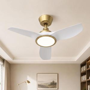 GREENEVER 36" Small Ceiling Fan with Light, Remote, Quiet DC & High Airflow Timer & Quiet & Reversible DC Motor, 6 Speeds, Eye Care, Dimmable Memory LED, Modern 3 Blade Fans, 6.34"D x 36"W x 12.68"H