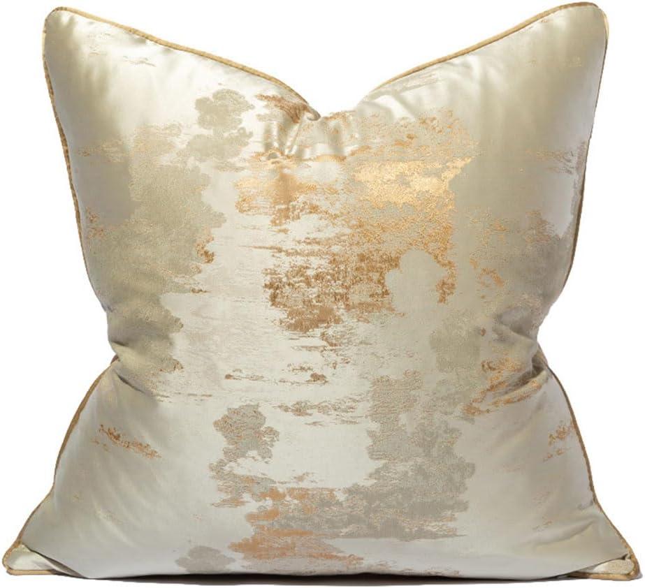 vctops Gold Decorative Luxurious Throw Pillow Covers Jacquard Square Cushion Cases Pillowcase for Bed Sofa Couch Chair Car Home Decor (Champagne,18"x18")