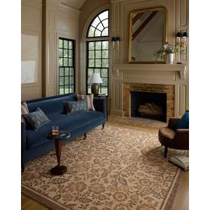 Loloi Chris Loves Julia Rue Collection RUE-03 Bark/Mocha 2'-3" x 3'-9" Accent Rug Jute Neutral Floral Living Room Bedroom Rug