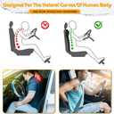 Lumbar Support Pillow for Car with Headrest, Memory Foam Integrated Lumbar Support Cushion for Neck and Back, Fits for Semi Truck Motorhome Van Pickup, Black