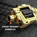 Metal Fidget Toys Adults Gun: Decompression EDC Fidget Spinner, Cool Stress Relief Spinner Ring for Finger, Best Steel Mini Toy Gift for Men (Black)