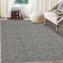 RUGSREAL Living Room Area Rug 9x12 Machine Washable Rug Non-Slip Stain Resistant Modern Abstract Rug Contemporary Accent Throw Floor Carpet for Dining Room Solid Area Rug for Home Office, Grey