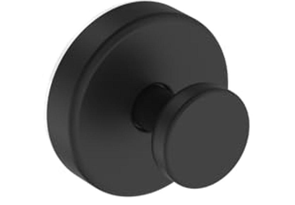 Bntuk Suction Cup Hooks for Shower, Removable Towel Hooks for Bathroom Window Glass Door Wall, Bath Robe Looafh Wreath Hook for Hanging - 1 Pack, Black