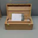 VISWIN 16"x8"x6" Large Art Storage Box, Double-Layered Solid Beech Wooden Tool Box for Art Supplies, Wooden Tool Box for Paint Brush, Pen, Pastel, Paining Supplies