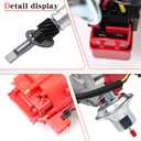 HEI Ignition Distributor 6522R with Red Plug Wires Compatible with Chevy Inline 6 Cylinder 230 250 292, Amc/Jeep 232&258 1956-1990 Replace# 164-15AZ, 841697, 301697