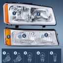 2 x Nilight Headlight Assembly for 2003 2004 2005 2006 Chevy Silverado Avalanche 1500 1500HD 2500 2500HD 3500 Chevrolet Pickup Replacement Headlamp Housing Bumper Lamp Set