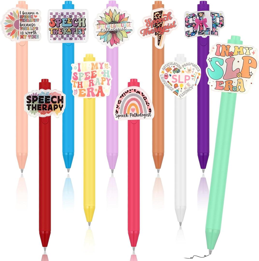 Geyoga 10 Pcs National Speech-Language Pathologist Day Pens MA Appreciation Gift Ballpoint Pens Bulk for SLP Gifts Favor Party Supplies