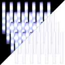 Cunno 50 Pcs LED Foam Stick 3 Modes Light up Glow in the Dark Foam Light Sticks 16 Inch Long Glow Wands for Wedding, Birthday, Rave, Concert, Camping, Festival, Battery Powered (White)