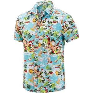 Men's Button-Down Shirts Blue (Blue, XXXL)