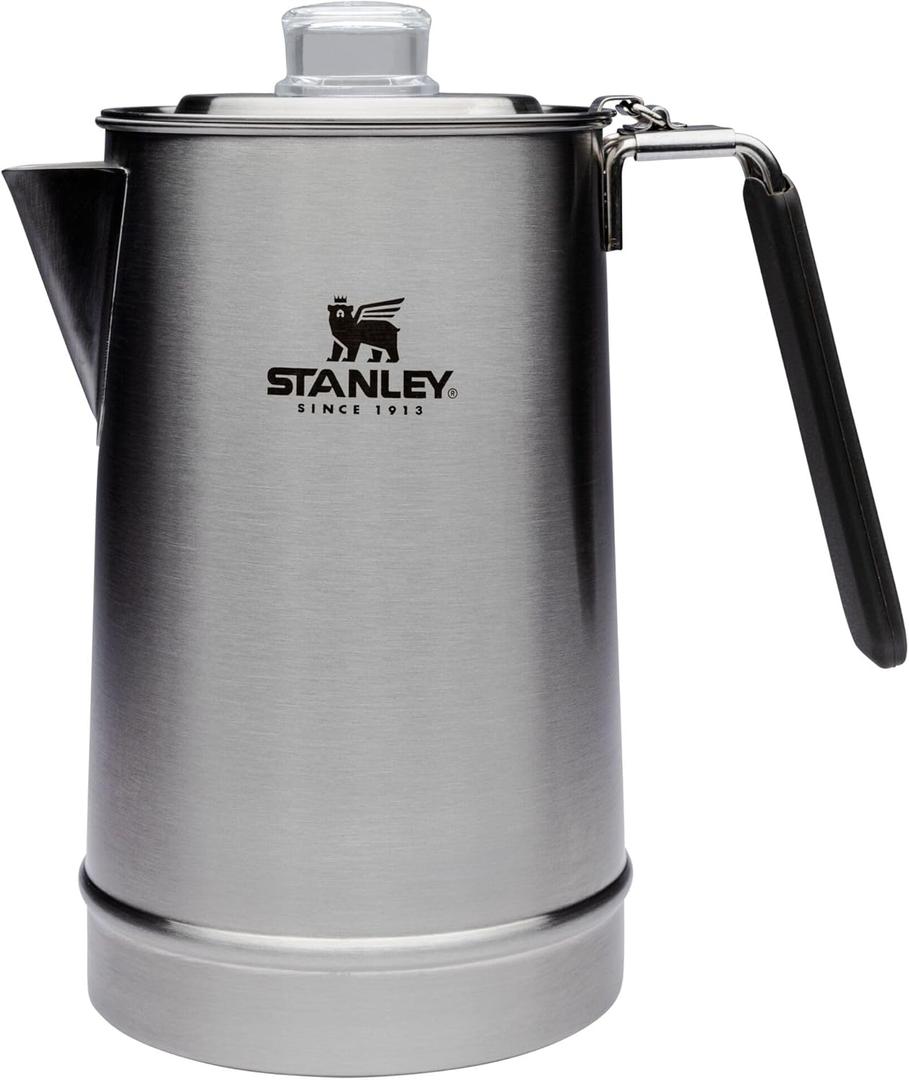 STANLEY Coffee Percolator 1.1QT, Stainless Steel Wide Mouth Coffee Press, Large Capacity, Ergonomic Handle, Dishwasher Safe