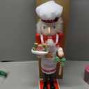 Blosssound 15 Inch Christmas Baseball Nutcracker Decorations Wooden Baseball Player Nutcracker Figurine Red and Blue Sports Game Ornament Winter Christmas Holiday Table Decor Party Favor Supplies